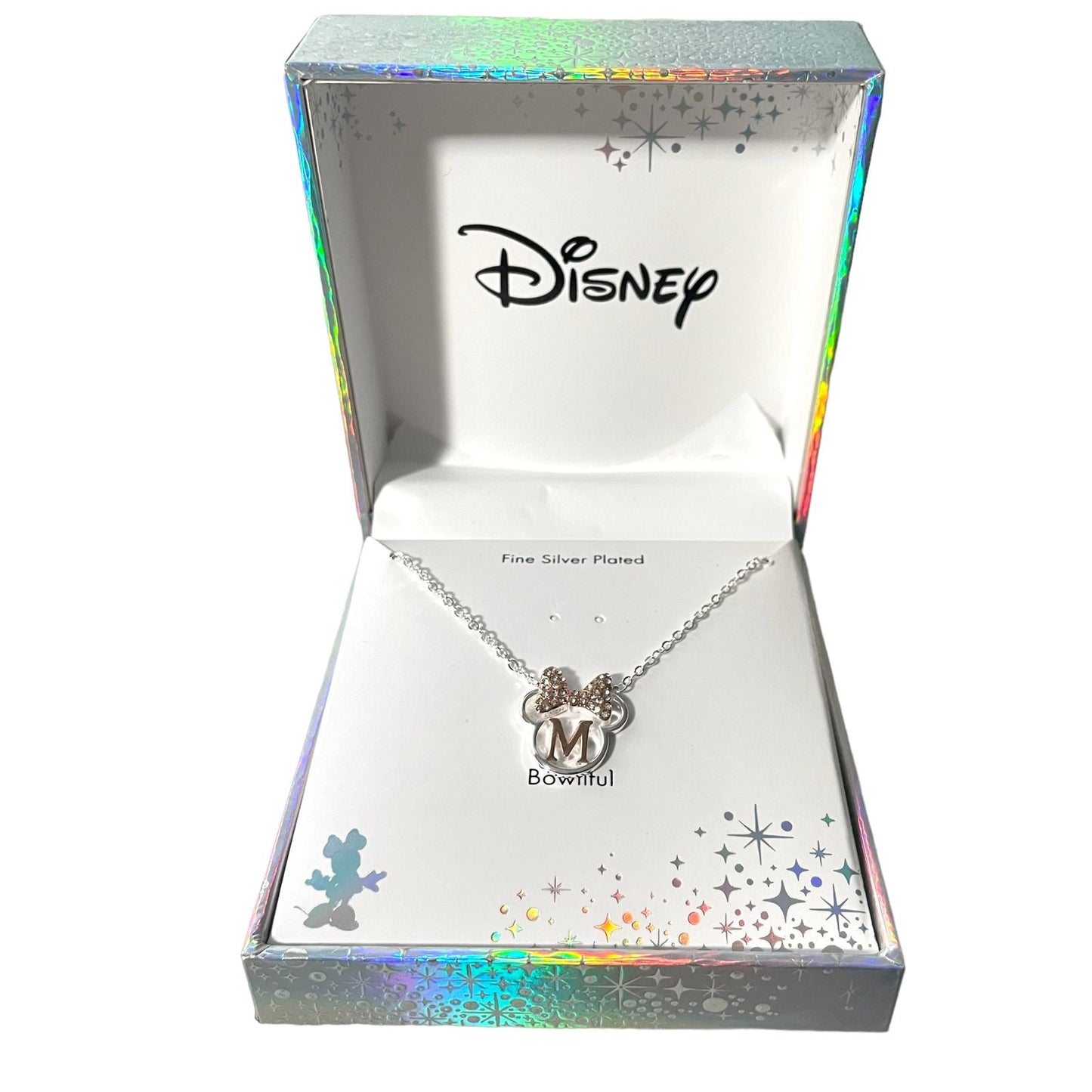 Collar Disney Plateado de Minnie con Inicial