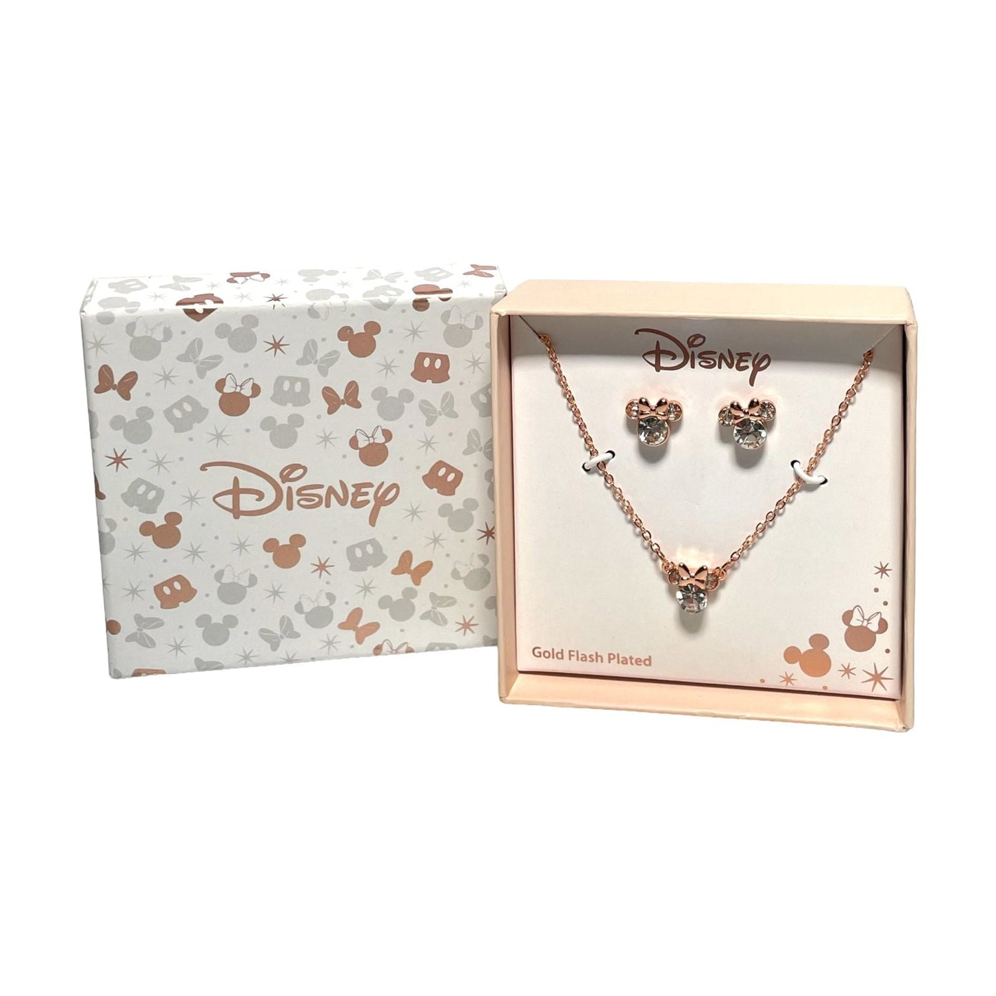 Collar y Aretes Disney Minnie Mouse - Chapa de Oro