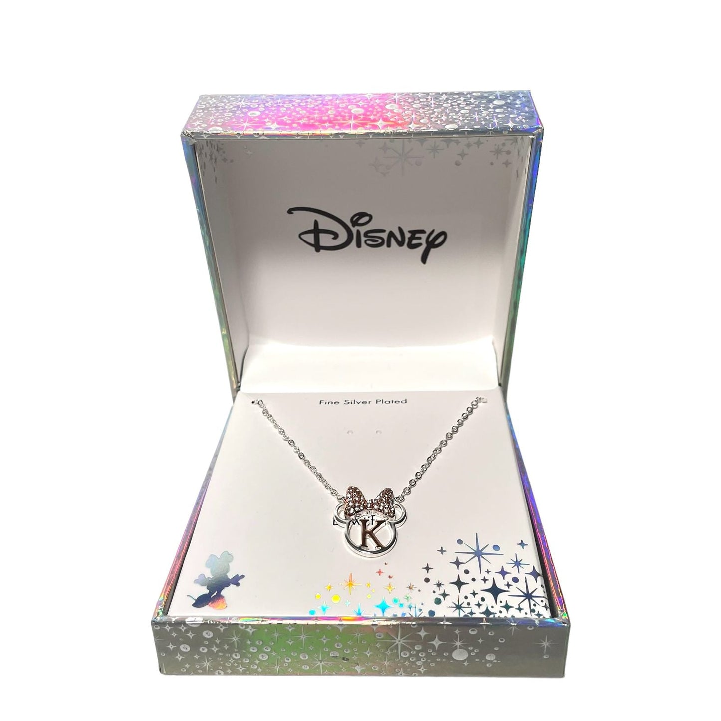 Collar Disney Plateado de Minnie con Inicial